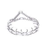 "No Pulling" Herm Sprenger Chrome Plated Steel Pinch Collar - 1/8 (3 mm) Wire Gauge