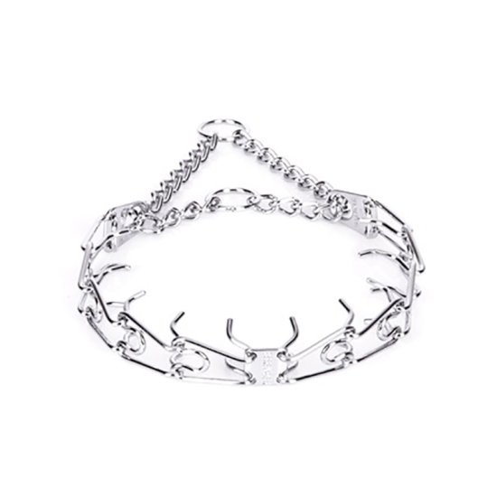 "No Pulling" Herm Sprenger Chrome Plated Steel Pinch Collar - 1/8 (3 mm) Wire Gauge