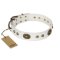 "Adorable Dream" FDT Artisan White Leather Dog Collar