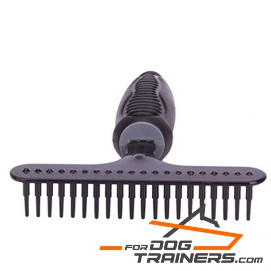 "Gorgeous Look" Metal Brush with Rubber Handle (DENTI CONICI GRANDE ) for Dog Grooming