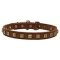 Gorgeous Leather Dog Collar with Square Brass Plated Studs
