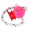 Soft and Flexible Pink Plastic Dog Ball on Rope with a Set of Magnets