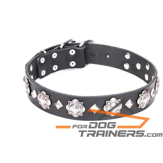 'Code of Chivalry' FDT Artisan Embellished Leather Dog Collar