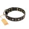 "A La Mode" FDT Artisan Handcrafted Black Leather Dog Collar