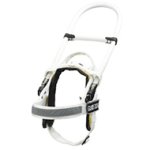 White Nylon Dog Harness with Reflective Tape and Removable Patches
