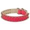 Original Pink Leather Dog Collar with Spikes for Fancy Walking