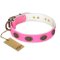 "Forever Fashion" FDT Artisan Leather Dog Collar with Old Look Plates - 1 1/2 inch (40 mm) wide
