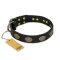 "Vintage Attraction" FDT Artisan Leather Dog Collar with Old Bronze Look Plates