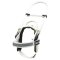 White Nylon Dog Harness with Reflective Tape and Removable Patches