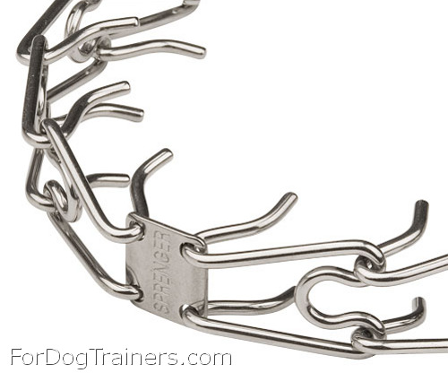 Silver looking Pinch Collar Stainless Steel Collar with Middle Plate