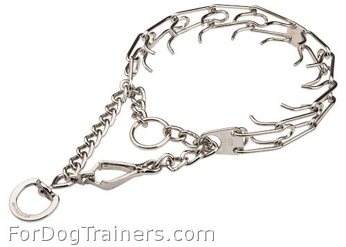 HS Dog Pinch Collar with Swivel and Quick Release Snap Hook - (1/8 inch) (3.25mm)